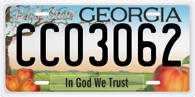 GA license plate CCO3062