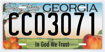GA license plate CCO3071