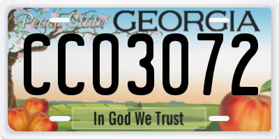 GA license plate CCO3072
