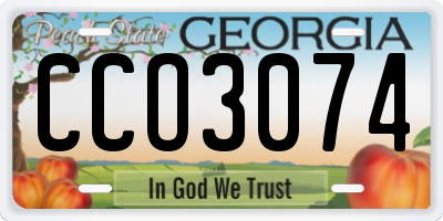 GA license plate CCO3074