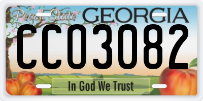GA license plate CCO3082