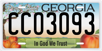 GA license plate CCO3093