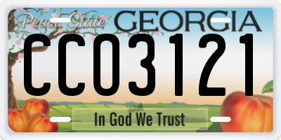 GA license plate CCO3121