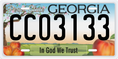 GA license plate CCO3133