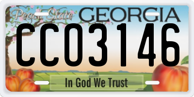 GA license plate CCO3146
