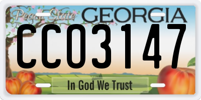 GA license plate CCO3147