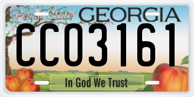 GA license plate CCO3161