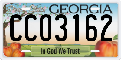 GA license plate CCO3162
