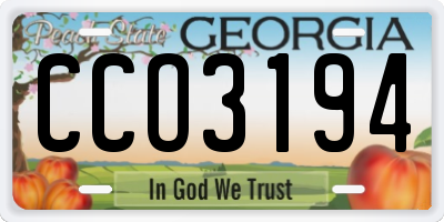 GA license plate CCO3194
