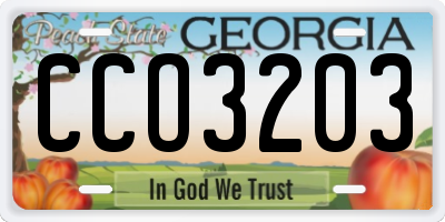 GA license plate CCO3203