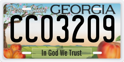 GA license plate CCO3209