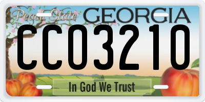 GA license plate CCO3210