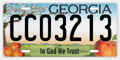 GA license plate CCO3213