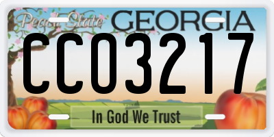 GA license plate CCO3217