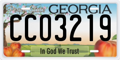 GA license plate CCO3219