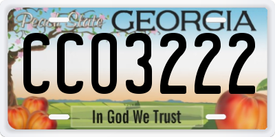 GA license plate CCO3222