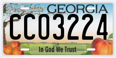 GA license plate CCO3224