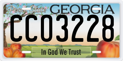 GA license plate CCO3228