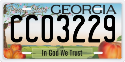 GA license plate CCO3229