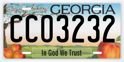 GA license plate CCO3232