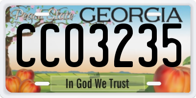GA license plate CCO3235
