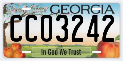 GA license plate CCO3242