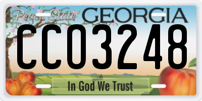 GA license plate CCO3248