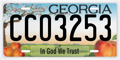 GA license plate CCO3253