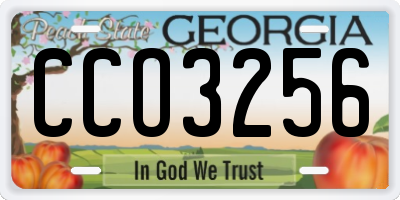 GA license plate CCO3256