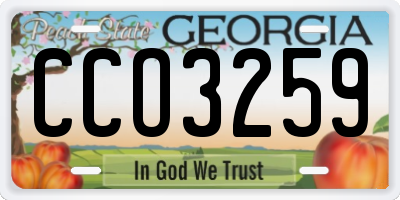 GA license plate CCO3259