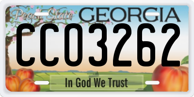 GA license plate CCO3262