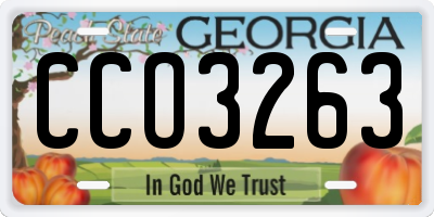 GA license plate CCO3263