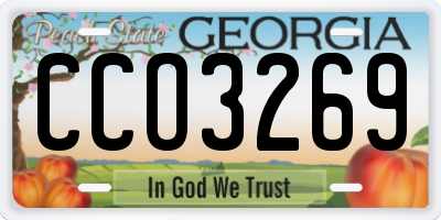 GA license plate CCO3269
