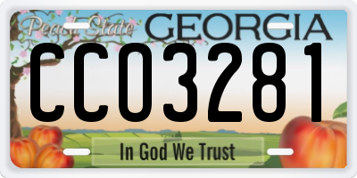 GA license plate CCO3281