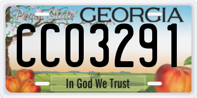 GA license plate CCO3291
