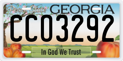 GA license plate CCO3292