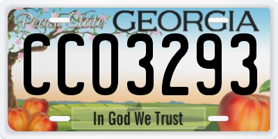 GA license plate CCO3293