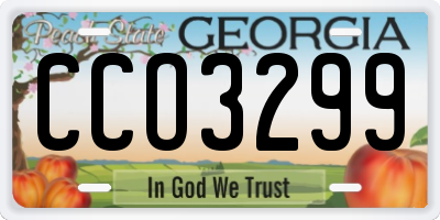 GA license plate CCO3299