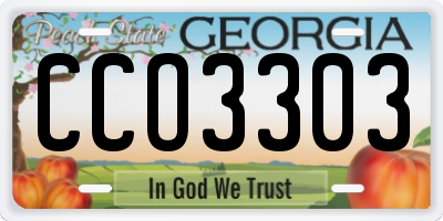 GA license plate CCO3303