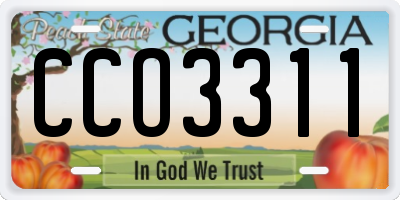 GA license plate CCO3311