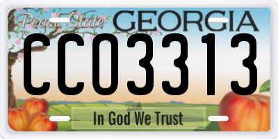 GA license plate CCO3313