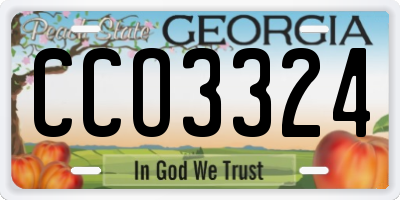 GA license plate CCO3324