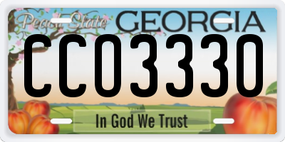 GA license plate CCO3330