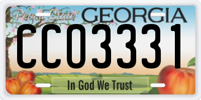 GA license plate CCO3331