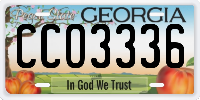 GA license plate CCO3336