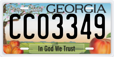 GA license plate CCO3349