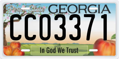 GA license plate CCO3371