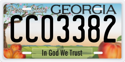 GA license plate CCO3382