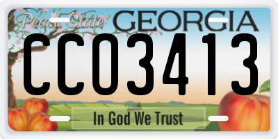 GA license plate CCO3413