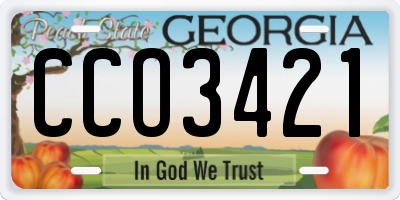 GA license plate CCO3421
